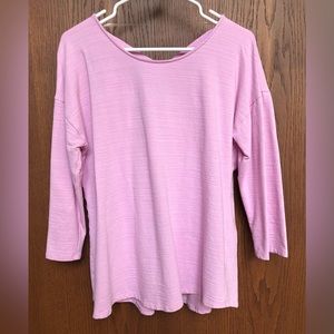 Croft & Barrow Women's Shirt 3/4th Sleeve Pink Large Back Strap Cotton Spandex